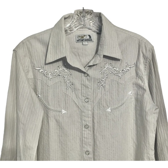 Panhandle Slim size Large 100% cotton pearl snap embellished Western rodeo shirt - Picture 2 of 12